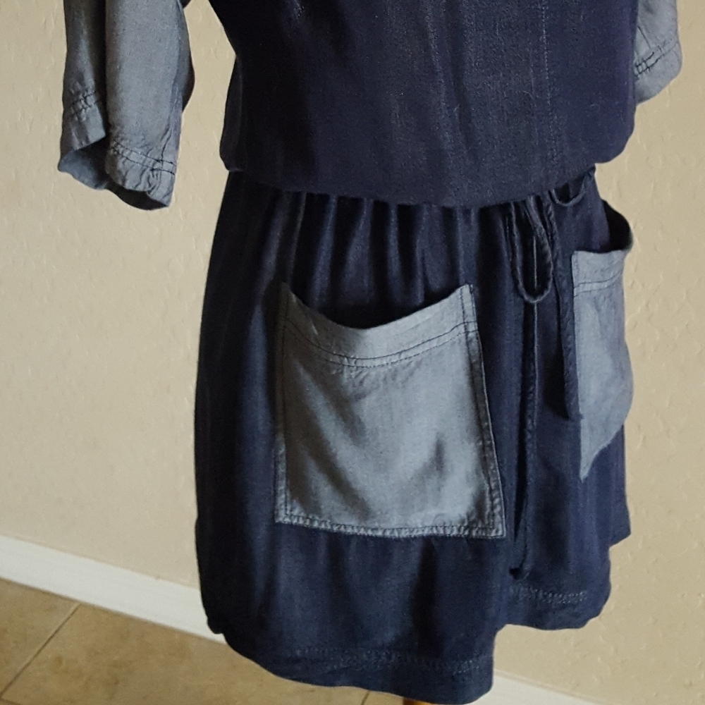 Laundry By Design Color Block Chambray Mini Dress - image 5